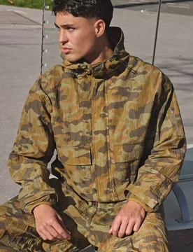Men's Oversized Boxy Camo Ripstop Sports Cagoule Yellow Size X-Small Yellow XS - boohooMAN - FashionsVida