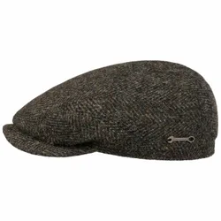 Harris Tweed Driver Flat Cap by - olive-mottled - Herren - Size: S (54-55 cm)