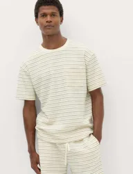 Cotton Rich Textured Striped T-Shirt Natural male