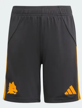 Short Away AS Roma 25/26 9-10A Black / Crew Orange - Adidas - FashionsVida