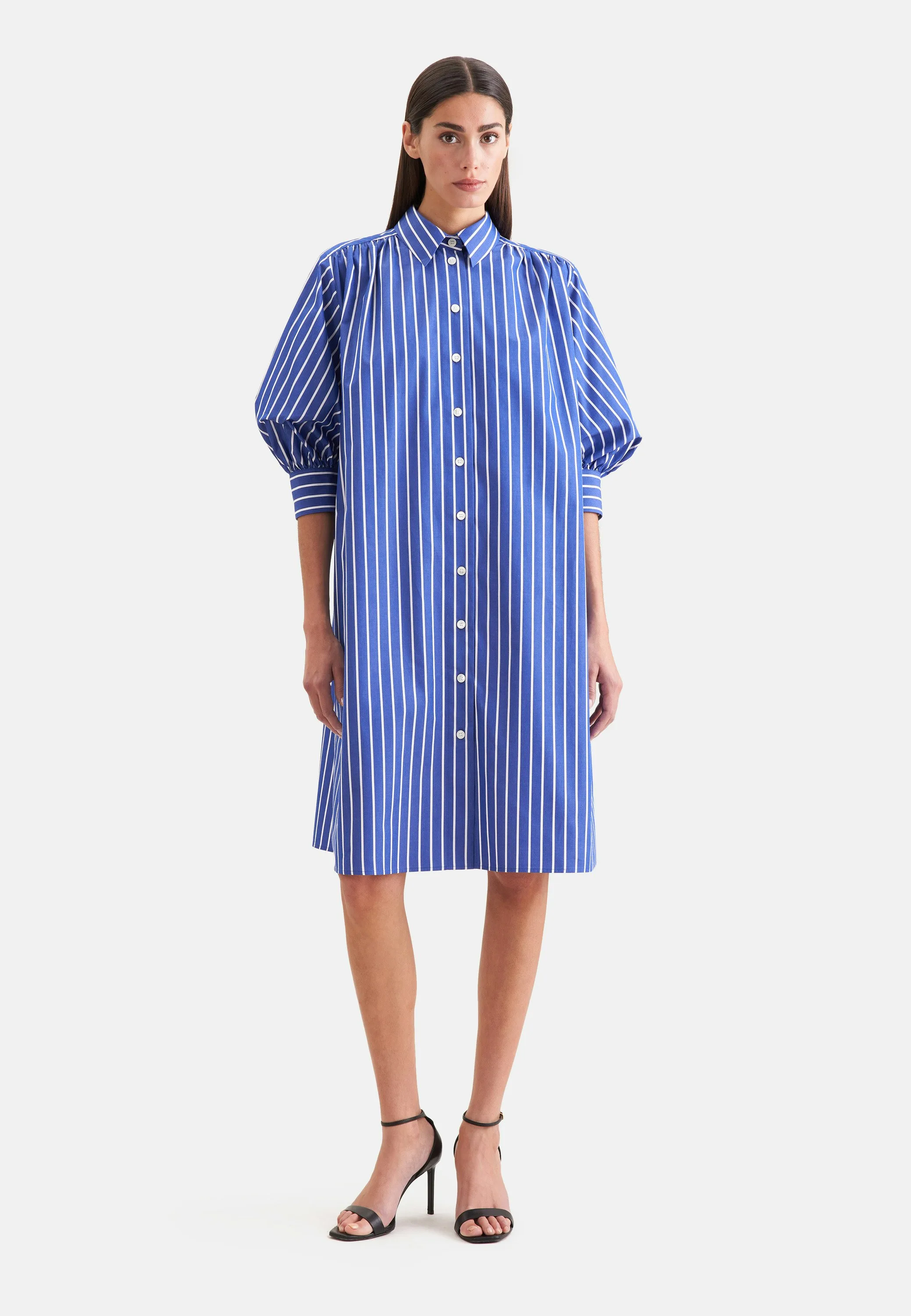 Hemdblusenkleid mit 3/4 Arm Blau 44 - Seidensticker.com - FashionsVida