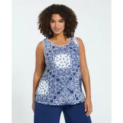 Top de mujer de punto con estampado bandana ajuste regular para el máximo confort