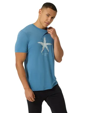 T-shirt à Manches Courtes Sea Star Regular Fit Blue Heaven / Various L