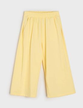 Pantaloni della tuta a gamba larga - giallo chiaro