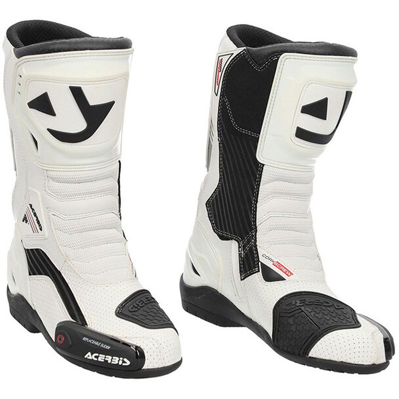 Stivali Moto Racing Corkscrew Pista Bianco taglia 47