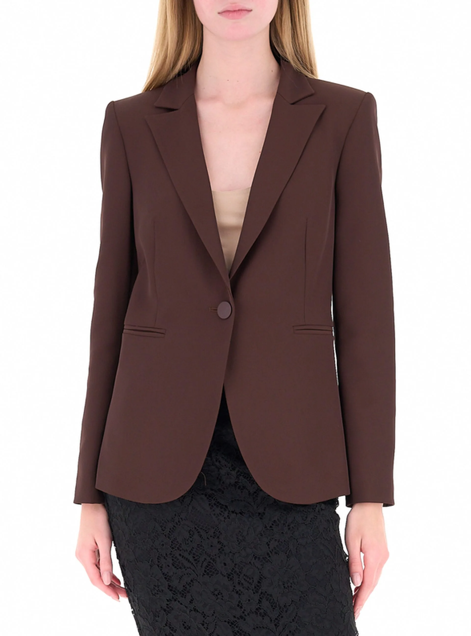 Blazer monopetto MARRONE L - Rinascimento - FashionsVida