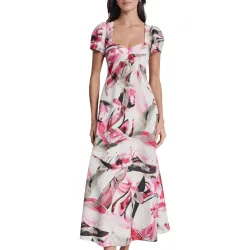 Vestido fluido con estampado abstracto