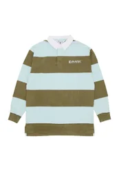 Polo Manica Lunga Uomo Og Sport Rugby Shirt Olive/light Blue