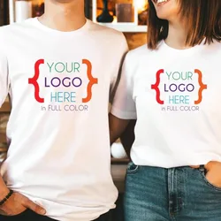 DIY Custom Your Brand LOGO Graphics Printed T Shirts Men Women's Oversized Summer clothes Cotton Short Sleeve Fashion streetwear