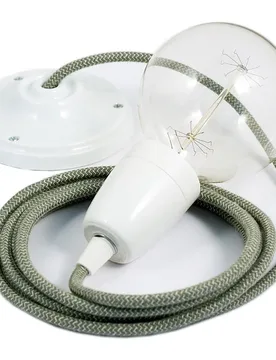 Cables Suspension Luminaire Rd72 Zigzag 2 M Green Thyme / White One Size - Creative - FashionsVida