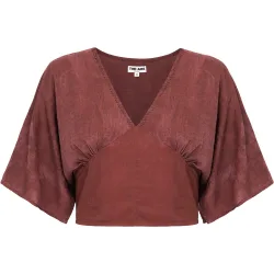 Blusa de mujer con fajín y manga fluida
