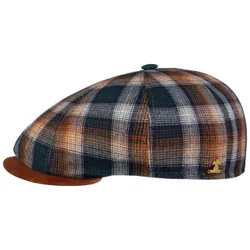 Candiso Check Flat Cap by Gold - brown-blue - Size: S (54-55 cm)