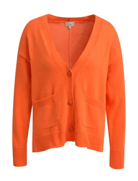 CARDIGAN WITH V-NECK AND PLACKET AT feale - M - FashionsVida