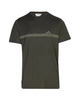 Maglietta tecnica da uomo Range Stripes 150 Tech Lite oliva L - Icebreaker - FashionsVida