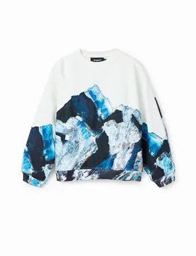 Sweat-shirt patchwork paysage WHITE S male - Desigual - FashionsVida
