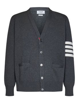 Cardigan scollo a V in cotone punto Milano