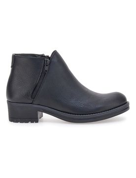 Stivaletti Ankle Boots Neri In Vera Pelle Made In Italy N89 37