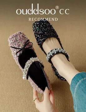 Ods Women's Costume Tweed Flats Pearl Mary Janes Shoes Girls Princess Shoes Party Crystal Ballet Flats for Female Casual Shoes - Aliexpress - FashionsVida