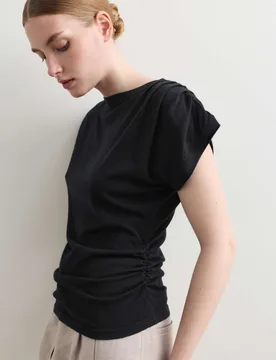 Merino Wool With Silk Knitted Top Black female - Jaeger - FashionsVida