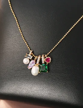 Light luxury fashionable colorful zircon natural pearl pendant necklace niche design exquisite temperament clavicle chain - Aliexpress - FashionsVida