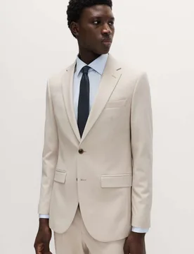 Slim Fit Stretch Ultimate Suit Jacket Ecru male - M&S - FashionsVida