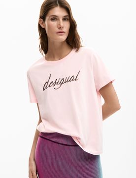 Camiseta logo, Mujer, Algodon, Rojo, XS