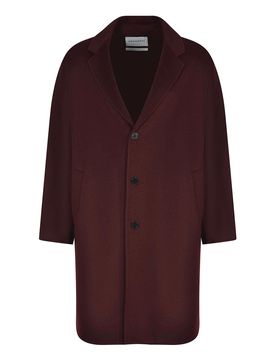 Cappotto bordeaux realizzato in misto lana