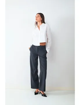 Pantaloni Wide Leg Grey / Concrete Grey S