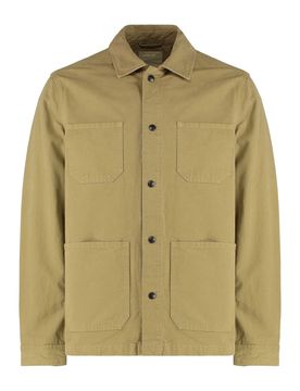 Men's Cotton Overshirt with Four Front Pockets