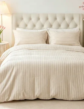 Juego de Edredón Bohemio (2/3 Piezas) - Textura Suave Tipo Lino 1 Edredón + 1/2 Fundas de Almohada (Sin Relleno) Ropa de Cama Transpirable de Estilo - Shein - FashionsVida