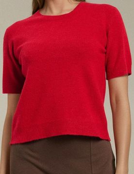 Maglia-blusa con miscela di lana - rosso