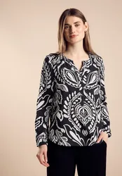 Print Tunikabluse female Schwarz