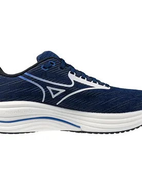 Wave Rider 29 Running Shoes Estate Blue / White / Lightning Yellow UK 13 Men - Mizuno - FashionsVida
