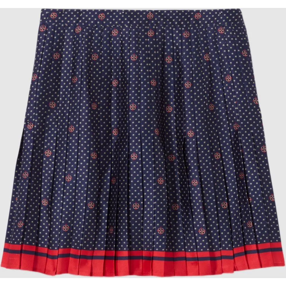 Falda corta plisada de cintura alta de satén estampado corbatero - CLAUDIE PIERLOT - FashionsVida