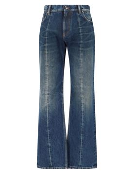 Women's 100% Cotton Jeans with Calf Leather Trim
