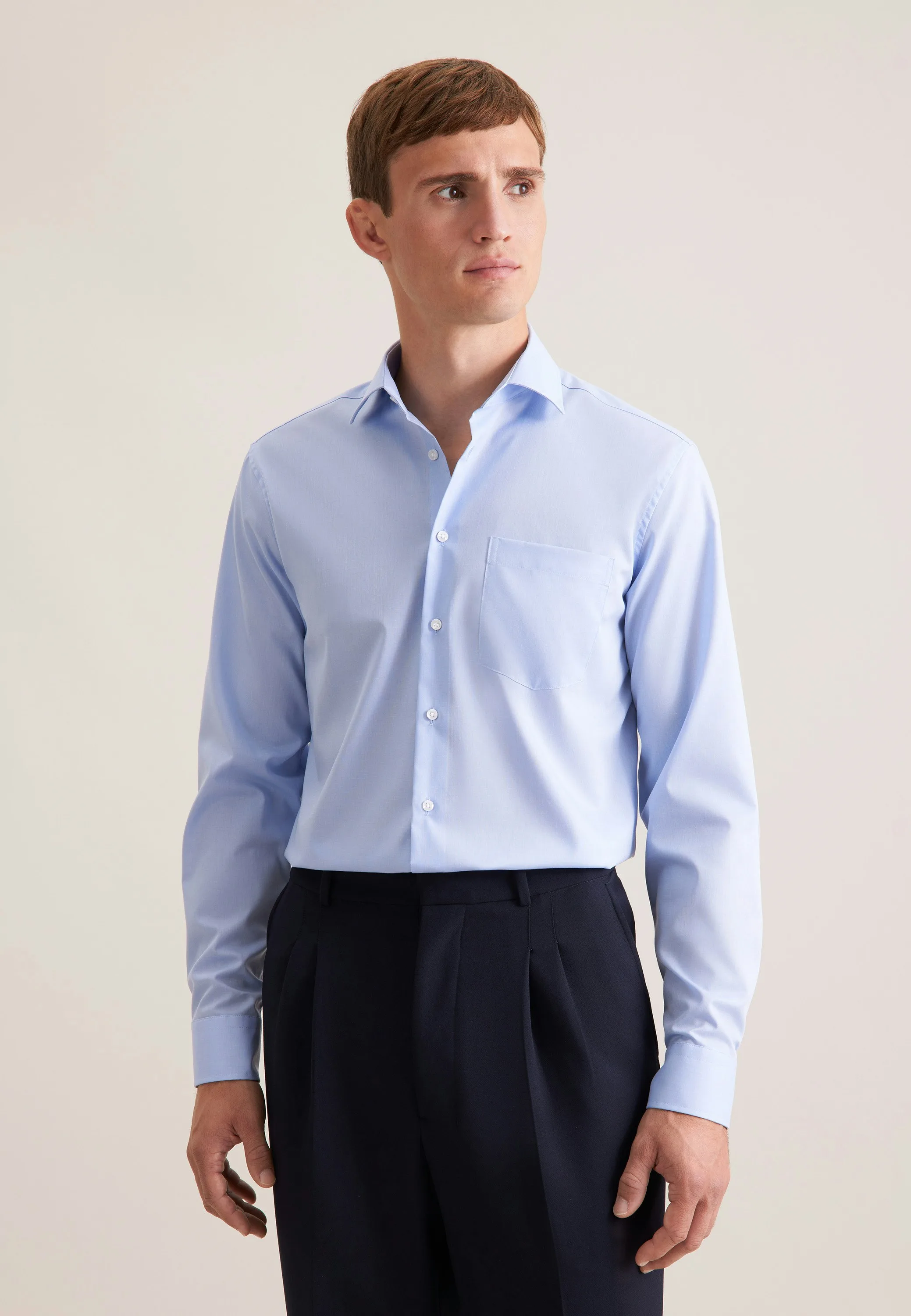 Regular Business Hemd Uni Blau 52 - Seidensticker - FashionsVida