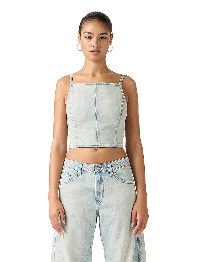 Top corte cropped azul claro M - Levis - FashionsVida