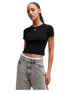 Hugo T-shirt à Manches Courtes Baby Blue Black L