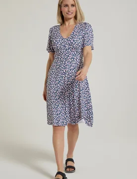 Como Printed Womens Tea Dress - Grey - Grey - Size: 4 - Mountain Warehouse - FashionsVida