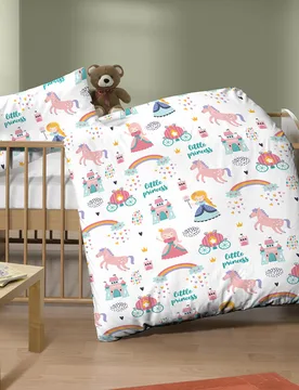 Feinbiber-Bettwäsche LITTLE PRINCESS weiß, 100x135 cm + 40x60 cm - Biberna - FashionsVida