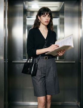 Cardigan con miscela di lana e viscosa - nero
