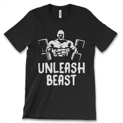 Unleash Beast Gym Bodybuilding Workout Fitness T-Shirt 100% Cotton O-Neck Summer Short Sleeve Casual Mens T-shirt Size S-3XL