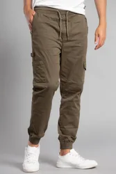 Cotton Mens Drawstring Cargo Trousers