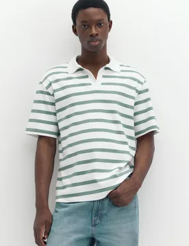 Short Sleeve Interlock Polo Shirt (Size: ) - Pull&bear - FashionsVida