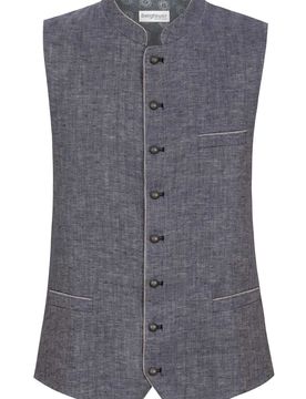 Trachtenweste Lucio (indigo, Gr. 46) von Bergfeuer für Herren, Oberteile, 100% Leinen