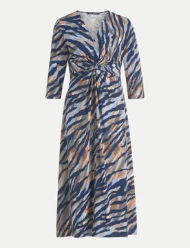 Midikleid mit Raffung 8870-Blue/Brown 38 - Betty barclay - FashionsVida