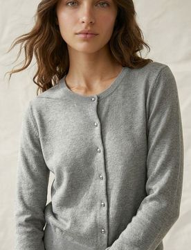 Cardigan in misto viscosa - grigio chiaro