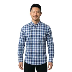 Camicia A Maniche Lunghe 1901-3018230 Navy Blue / Blue L