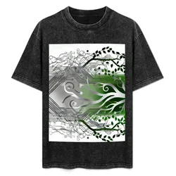 Techno-Natural Harmony T-Shirt Basic Solid Color Short Sleeve T-Shirt