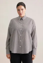 Fließende Hemdbluse mit Streifen Braun 54